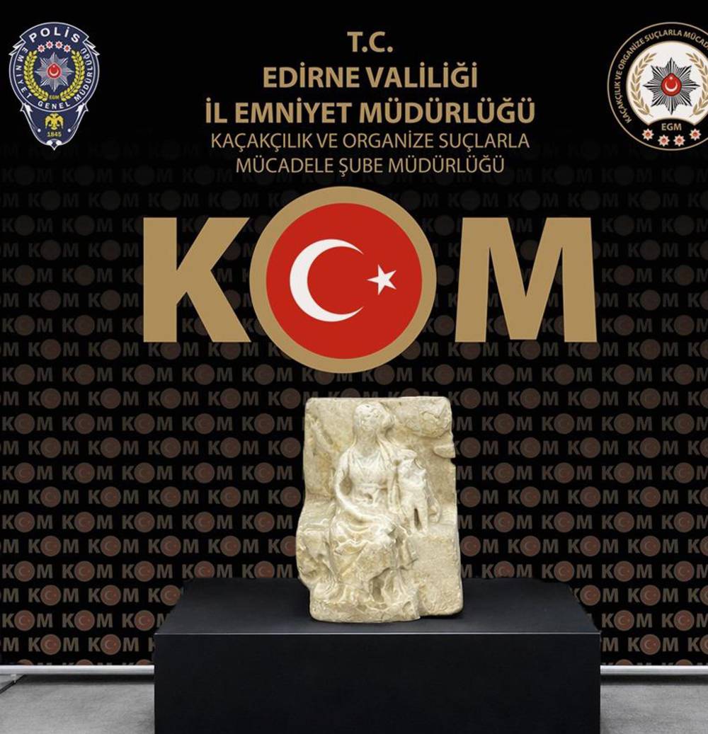  Edirne'de Tanrıca Kybele heykeli yurt dışına ka&ccedil;ırılırken ele ge&ccedil;irildi