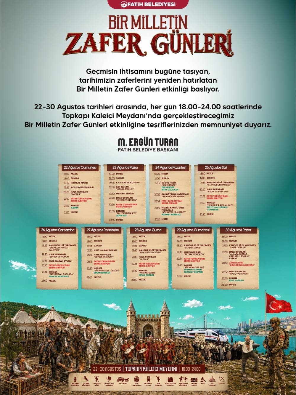 Fatih&rsquo;te &lsquo;Bir Milletin Zafer G&uuml;nleri&rsquo; başlıyor
