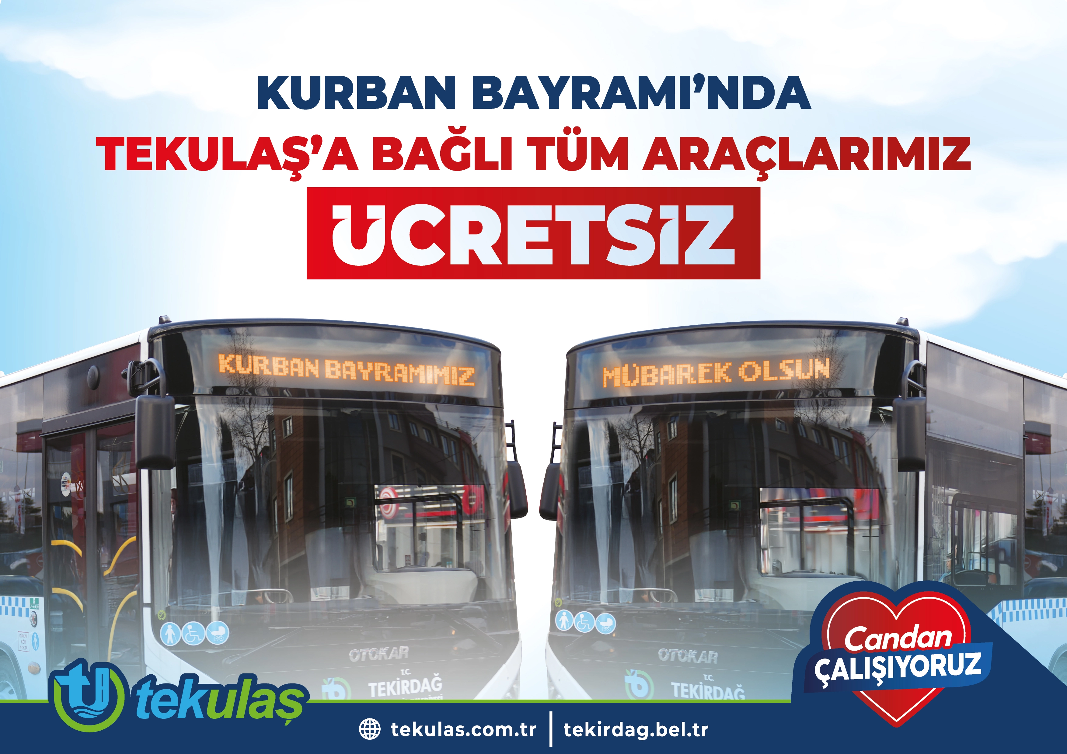 Tekulaş'a ait t&uuml;m ara&ccedil;lar bayramda &uuml;cretsiz